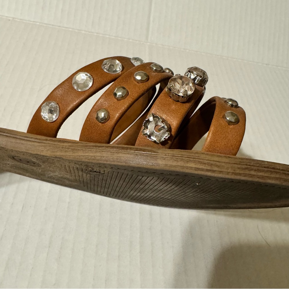 Mossimo Studded Rhinestone Brown Sandals - Picture 6 of 8